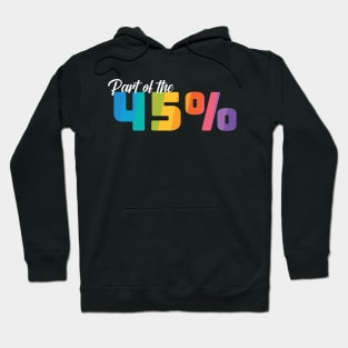 Part of the 45% of White Women against 45 - Rainbow Hoodie